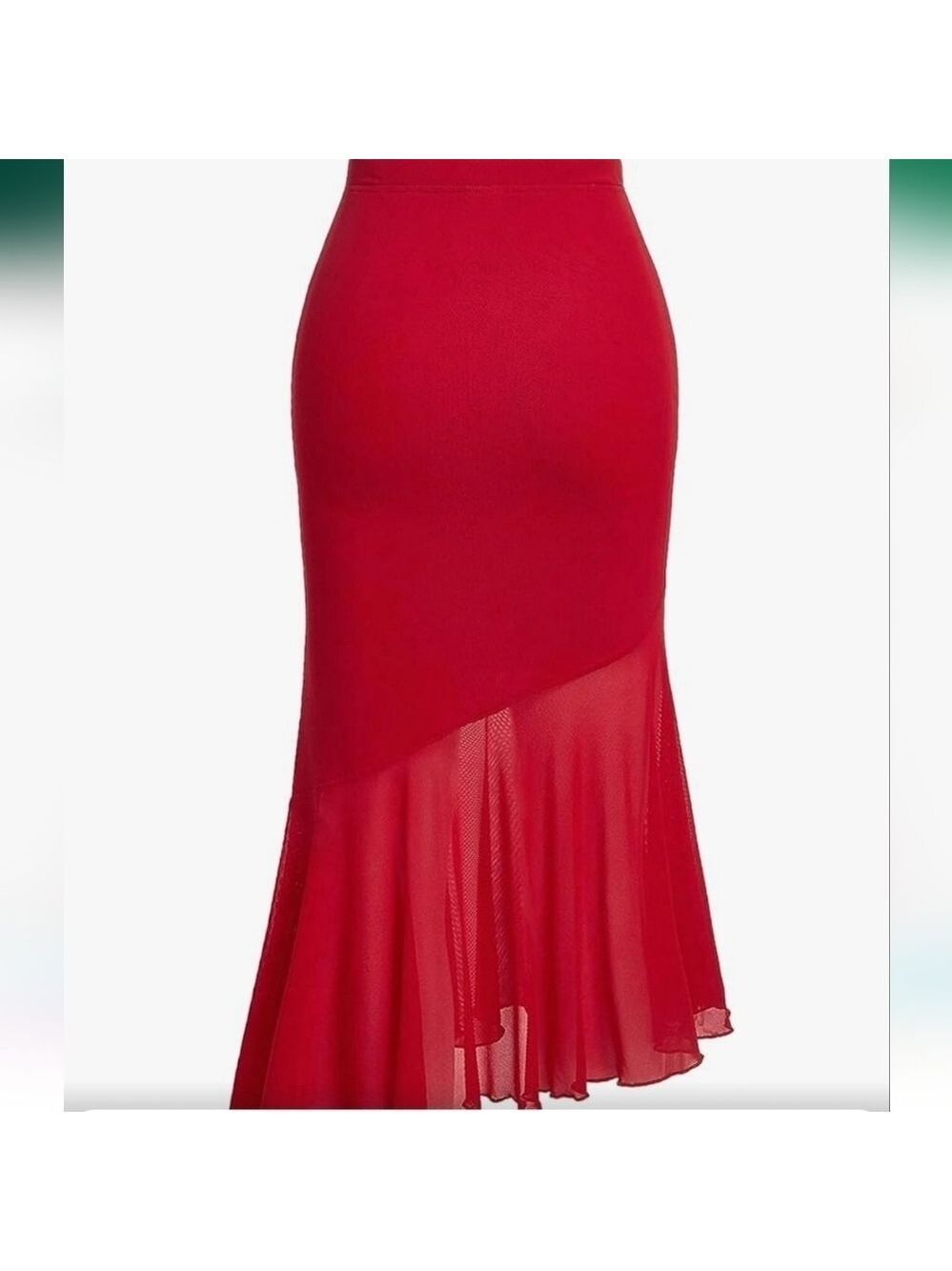 SOFIA'S CHOICE Women's Mesh Contrast Bodycon Midi Skirt  NWT Size XL